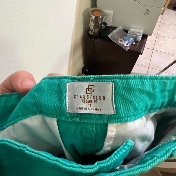 Class Club boys comfort stretch performance shorts teal colored  size 14 - Picture 6 of 6